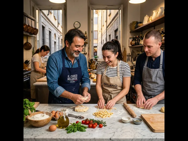 Cooking class in Milan making risotto alla milanese with a local chef