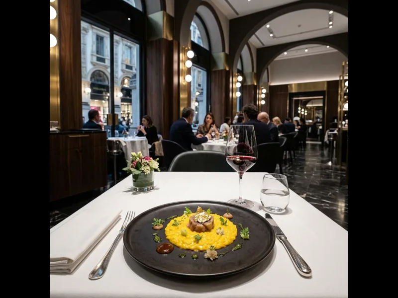 Interior of Cracco restaurant inside Galleria Vittorio Emanuele II Milan