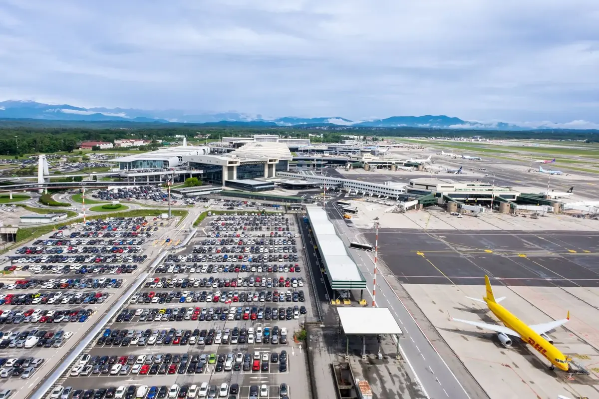 Aerial view of Milan Malpensa Airport