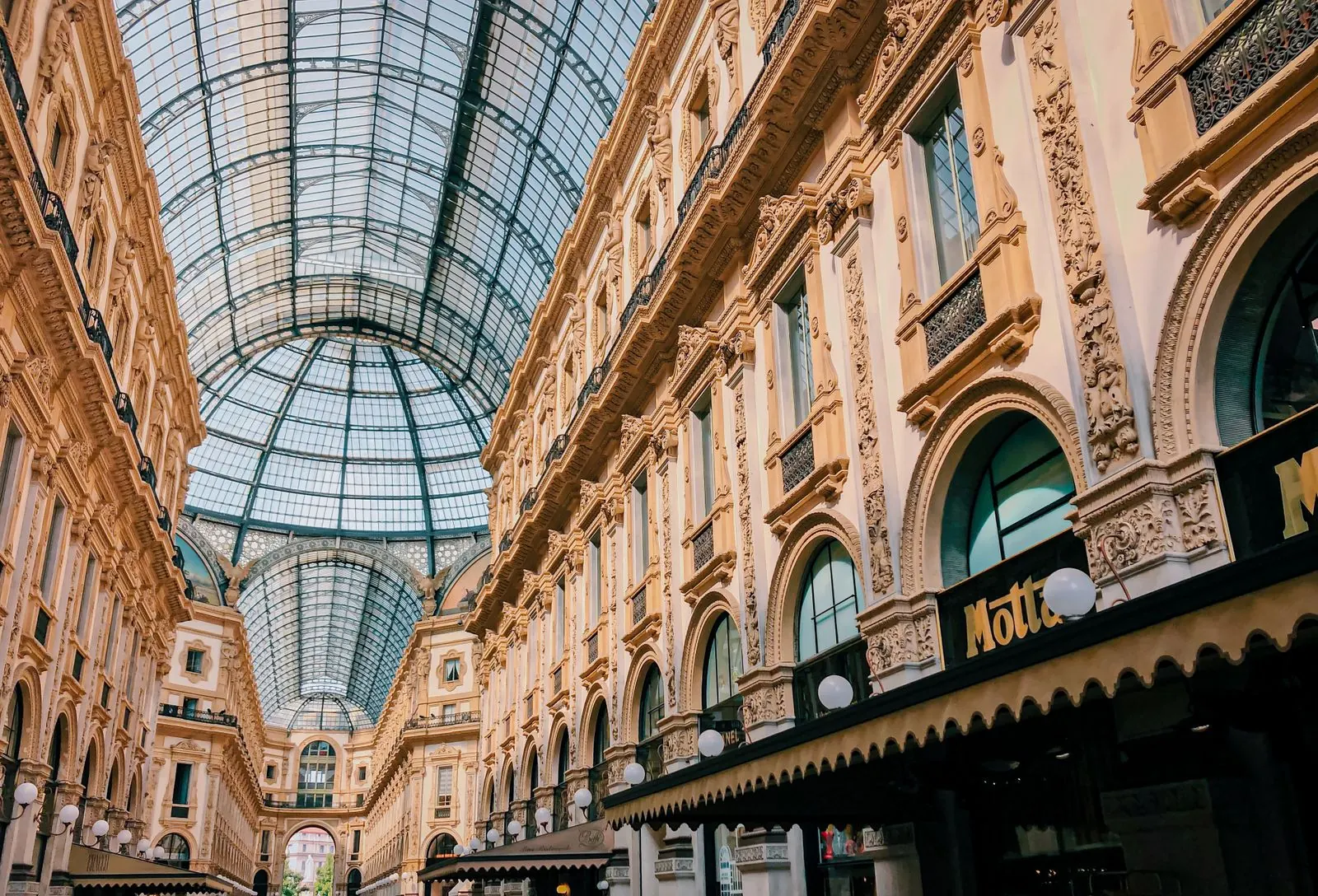 Shopfronts inside Galleria Vittorio Emanuele II
