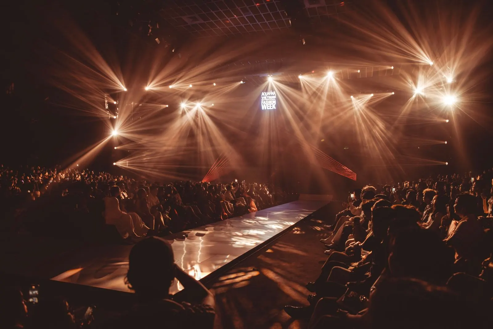 Audience and lights at a fashion show