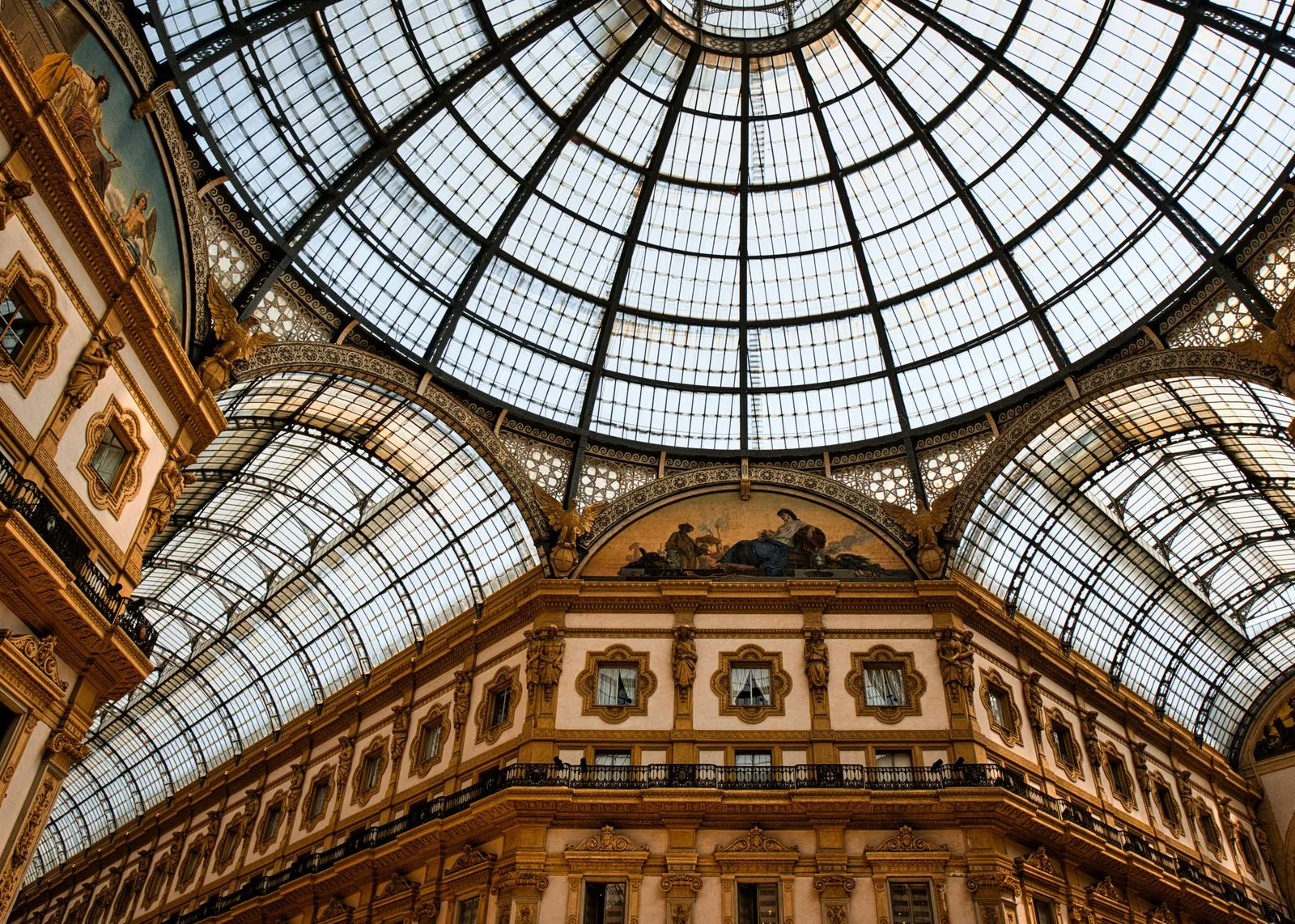 The glass dome of Galleria Vittorio Emanuele II
