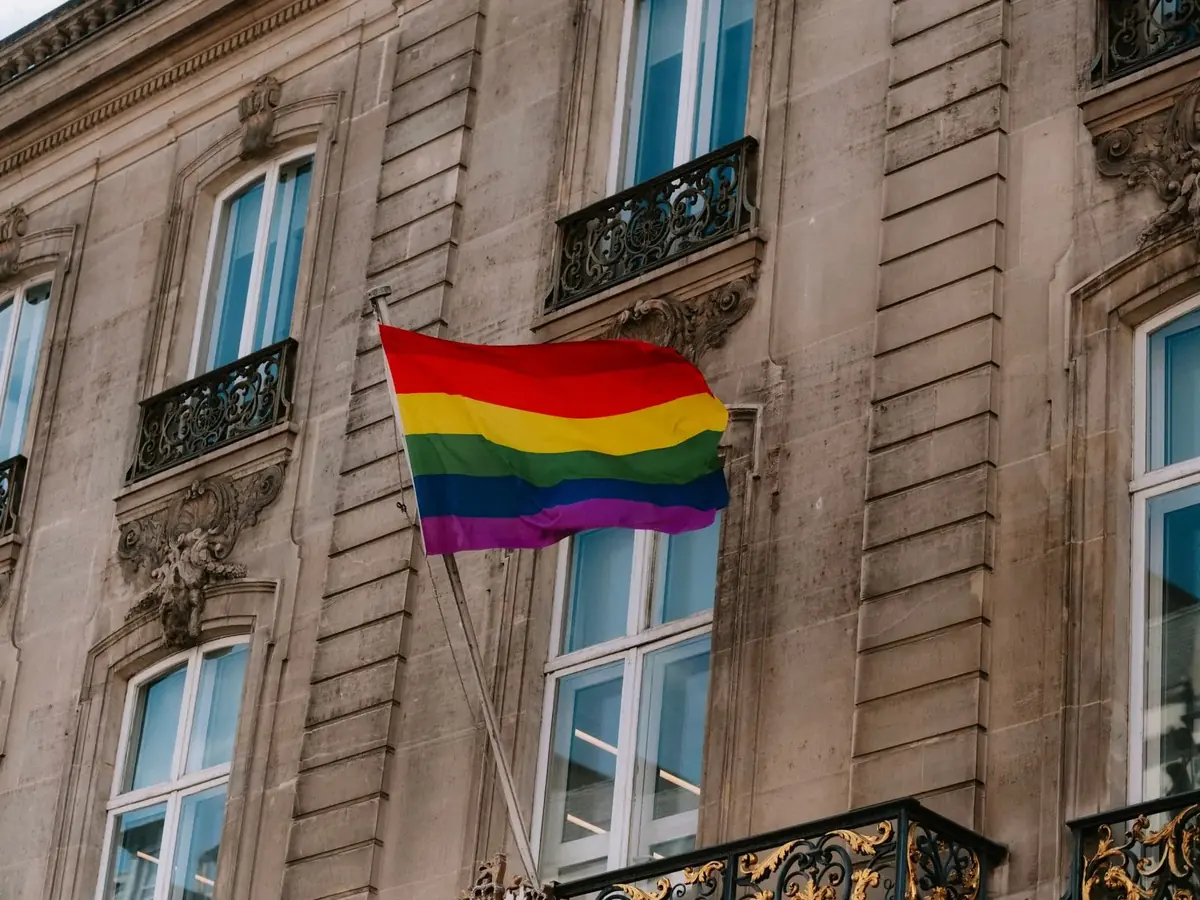 Rainbow flag in the Porta Venezia area (near Nottingham Forest)