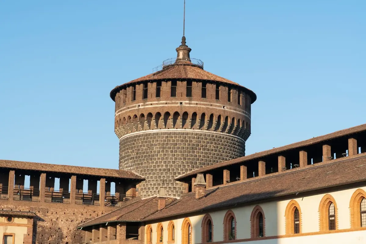 A round tower of Castello Sforzesco