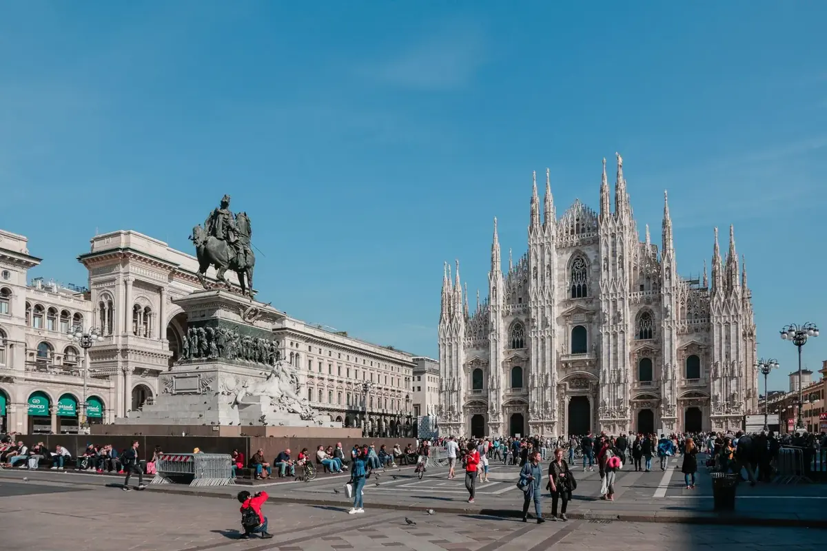 Piazza del Duomo with the Vittorio Emanuele II statue