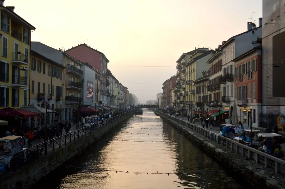 Naviglio Grande at sunset
