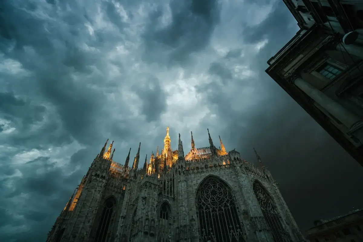 The Duomo under storm clouds
