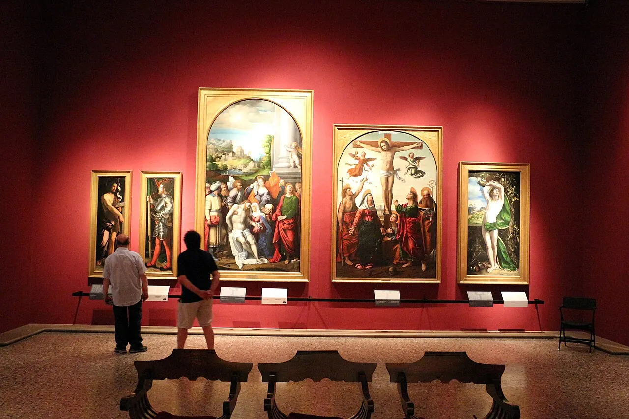 A gallery of Renaissance paintings at the Pinacoteca di Brera