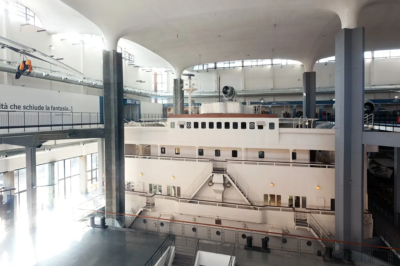 The naval hall of the Museo Nazionale della Scienza e della Tecnologia
